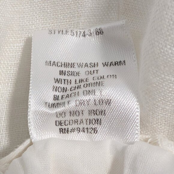 CP Shades Womens Size M White 100% Linen Button Up Shirt Maxi Pull On Skirt Set - Picture 10 of 10